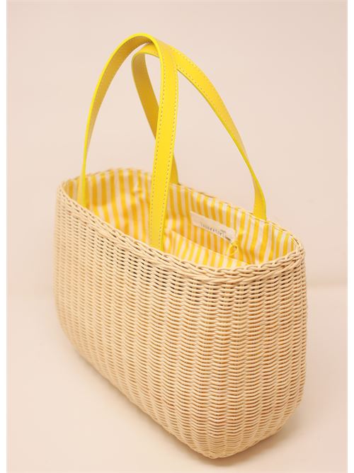 Bag in wicker and yellow leather Laboratorio Capri | 106NATYELLOW